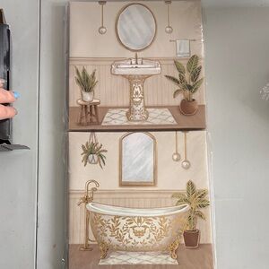 Luxurious Gold and Cream Canvas Set